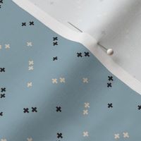 Small Plus Sign Cross Dusty Blue