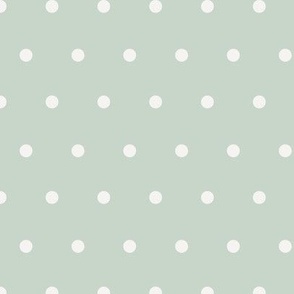 Whispers polkadot large light sage green and cream 
