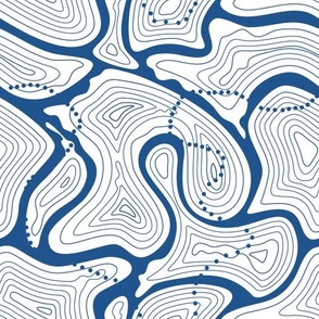 Blue swirly topographic design seamless repeat