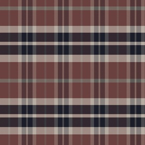 Ossian Plaid Pattern - Red, Grey, White, and Black - Grunge Tartan Collection