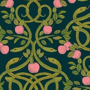 Serpents and Apples {Navy/Pink} medium