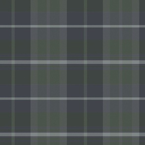 Arable Plaid Pattern - Grey, Sage Green, and Slate Blue - Grunge Tartan Collection