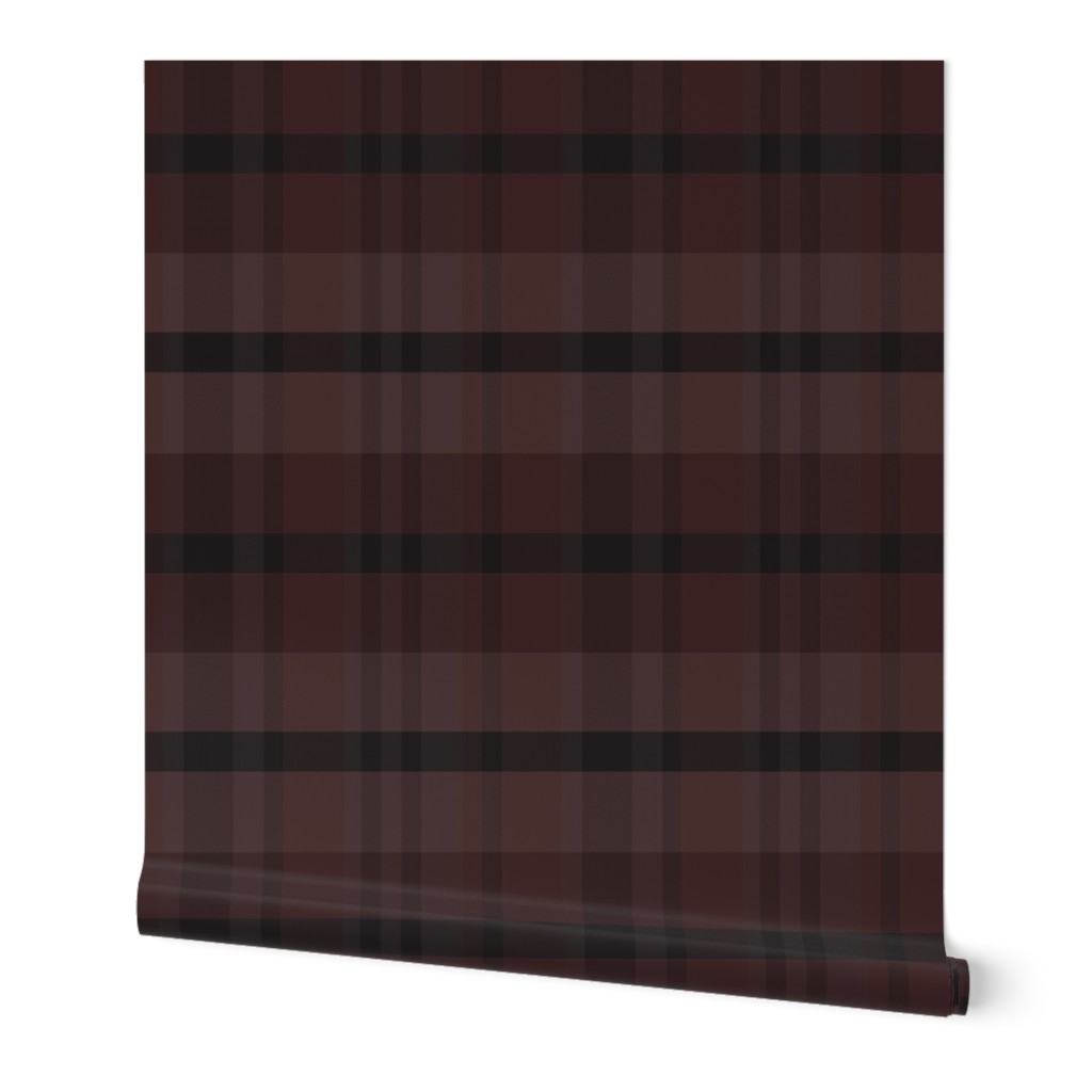 Iagan  Plaid Pattern - Grey, Black, Cranberry Red - Grunge Tartan Collection