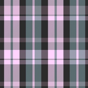 Aillith Plaid Pattern - Pink, Dark Purple, and Slate Blue - Grunge Tartan Collection