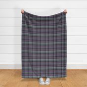 Iona Plaid Pattern - Purple, Light Blue, Grey - Grunge Tartan Collection