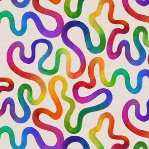 Every which way rainbow squiggle - 14”