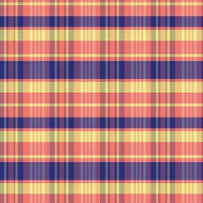 Calan Plaid Pattern - Pink, Purple, Yellow - Sunset Sunrise Tartan Collection