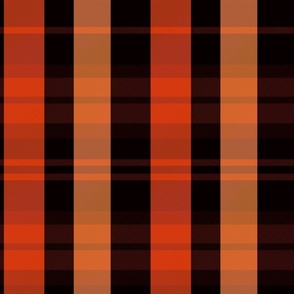 Evander Plaid Pattern - Dark Plum, Red, and Orange - Sunrise Sunset Tartan Collection
