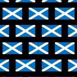 MICRO Scotland flag fabric - scottish_ alba_ blue and white_ snp black 2in