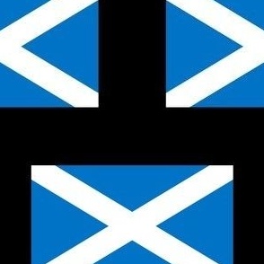 SMALL Scotland flag fabric - scottish_ alba_ blue and white_ snp black 6in