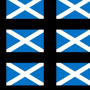 LARGE Scotland flag fabric - scottish_ alba_ blue and white_ snp black 10in