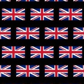MICRO Union Jack flag fabric - united kingdom_ england_ scotland_ wales design black 2in