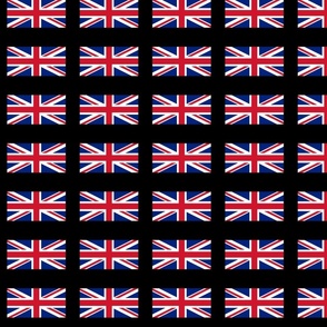 MINI Union Jack flag fabric - united kingdom_ england_ scotland_ wales design black 4in