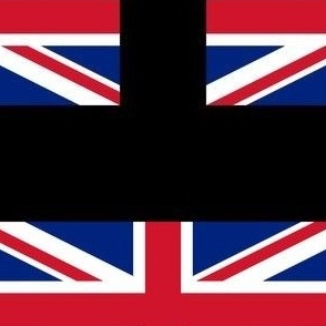 MEDIUM Union Jack flag fabric - united kingdom_ england_ scotland_ wales design black 8in