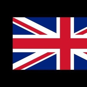 XLARGE Union Jack flag fabric - united kingdom_ england_ scotland_ wales design black 12in