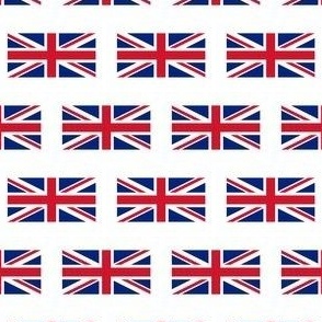 MICrO Union Jack flag fabric - united kingdom_ england_ scotland_ wales design white 2in