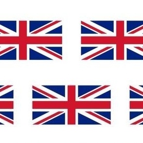 MINI Union Jack flag fabric - united kingdom_ england_ scotland_ wales design white 4in