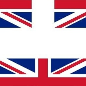 MEDIUM Union Jack flag fabric - united kingdom_ england_ scotland_ wales design white 8in