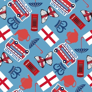 JUMBO England fabric - london bus_ tea_ travel_ england design
