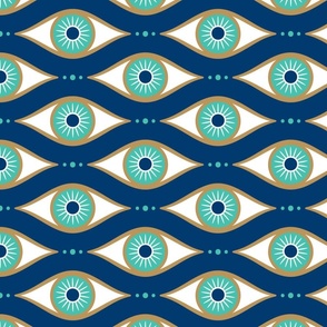 Art Deco Style Eye Blue - Large