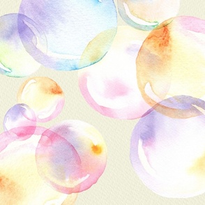 Watercolor Bubbles - Yellow Original 