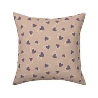 Love hearts on brown, hugs and kisses collection by Sarah Price