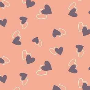 Love hearts on pink, hugs and kisses collection by Sarah Price