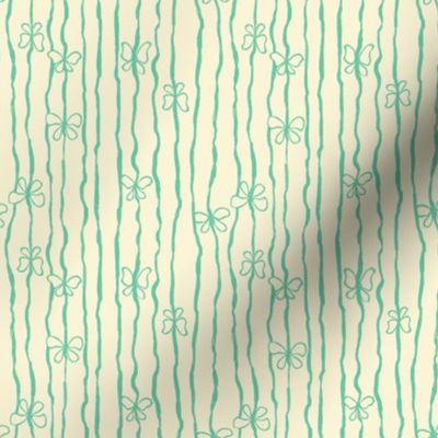 butterfly block print wavy stripe cream and jade small scale