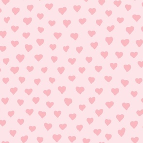 Small solid pale pink hearts 24x16in repeat
