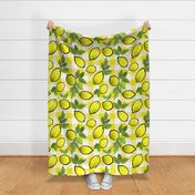 Lemons on Yellow Buffalo Check (large scale) 