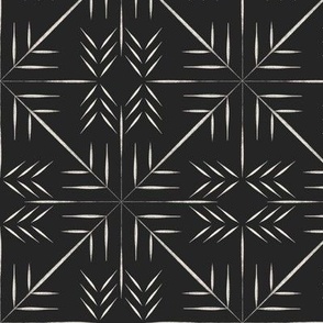 brush stroke geo - creamy white_ raisin black 02 - black and white southwest geometric lines