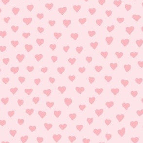 Tiny pale pink solid hearts 12x8in