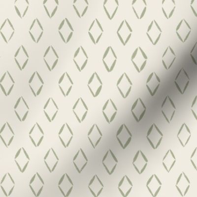 Diamonds _ Creamy White, Light Sage Green _ Simple Hand Drawn Geometric Blender