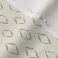 Diamonds _ Creamy White, Light Sage Green _ Simple Hand Drawn Geometric Blender