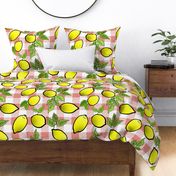 Lemons on Pink Lemonade Buffalo Check (large scale) 