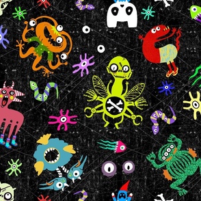 Alien monsters pattern design Towel – Zoo&co
