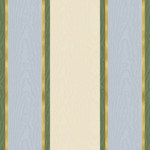 Moire Stripes (Large) - Dusty Blue, Cream and Gold Foil   (TBS101)