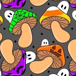 Halloween Mushrooms Ghosts