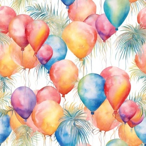 Watercolor Party Balloon Balloons in Rainbow Colors