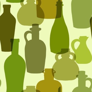green glass bottles normal scale