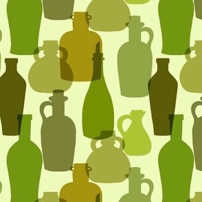 green glass bottles small scale