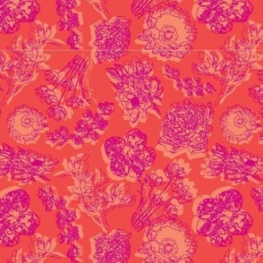 Orange and Pink Floral