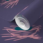 Bird Nest in Grape Purple Fabric