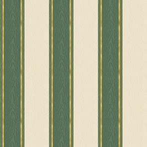 Moire Stripes (Medium) - Forest Green, Army Green, Cream and Gold Foil   (TBS101)