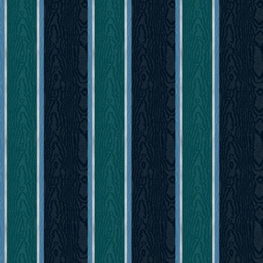 Moire Stripes (Medium) - Teal, Navy and Silver   (TBS101)
