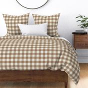 1.5" Gingham: Merino & Off White Gingham Check, Brown Buffalo Plaid, Buffalo Check