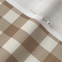 3/4" Gingham: Merino & Off White Gingham Check, Brown Buffalo Plaid, Buffalo Check