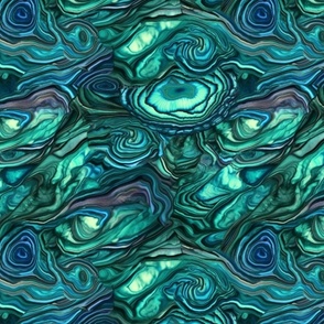 abalone in blue and green