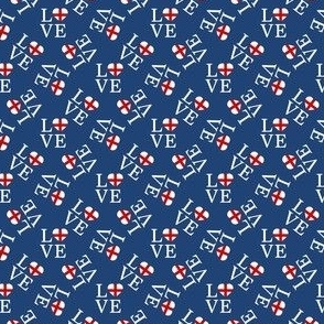 MICRO Love England fabric - country cute pride united kingdom england navy 2in