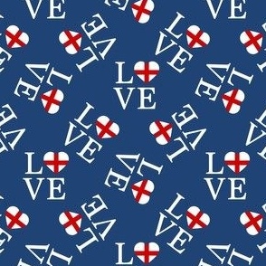 MINI Love England fabric - country cute pride united kingdom england navy 4in